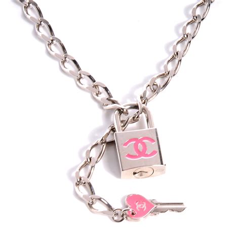 chanel pink padlock necklace|chanel chain necklace.